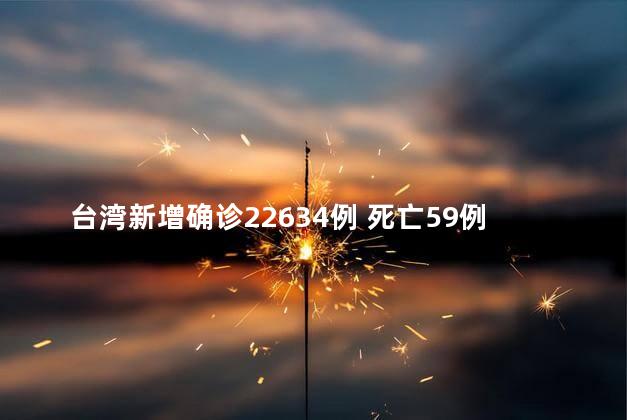 台湾新增确诊22634例 死亡59例